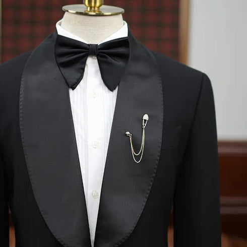 Black Suit with Tuxedo – Inspired by Men’s Modern Suits for Weddings Plus Size