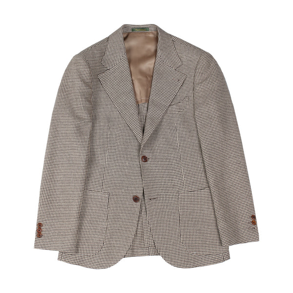 Brown Houndstooth Wool Blazer and Wool Suit – Classic Men’s Wool Blazers Plus Size