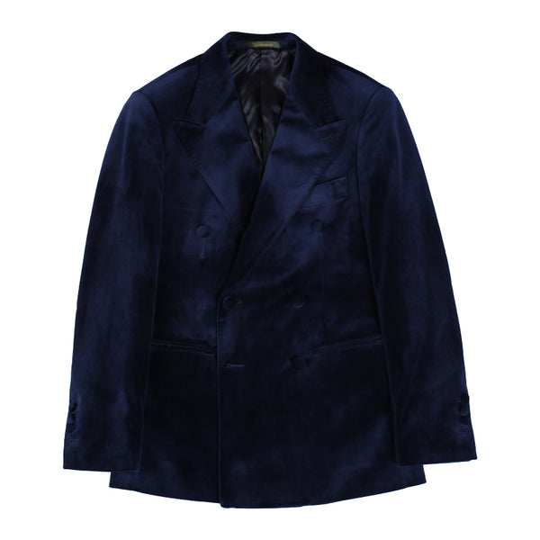 Deep Blue Velvet Blazer – Inspired by Classic Men’s Velvet Suits Plus Size