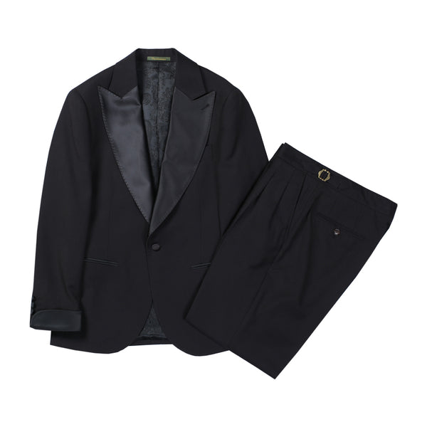 Black Wool Suit – Black lapel suits – Inspired by Classic Men’s Tuxedo Suits Plus Size